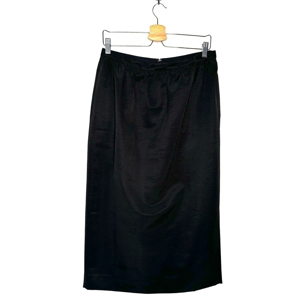 J.Crew | Black Long Pencil Skirt In Faille Size 10 - Picture 3 of 9